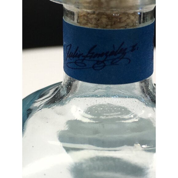 Don Julio Blanco Tequila Bottle Empty 50 mL Blue Round Glass with Wood Cork - Picture 8 of 12